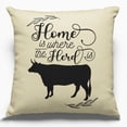thumbnail image 1 of Cotton Canvas Pillow Case Home Is Where The Herd 18 x 18, 1 of 1