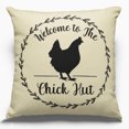 thumbnail image 1 of Cotton Canvas Pillow Case Welcome To The Chick Hut 18 x 18, 1 of 1