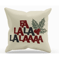 thumbnail image 1 of Cotton Canvas Plaid FA LA LA Christmas Pillow Case 18 x 18, 1 of 1