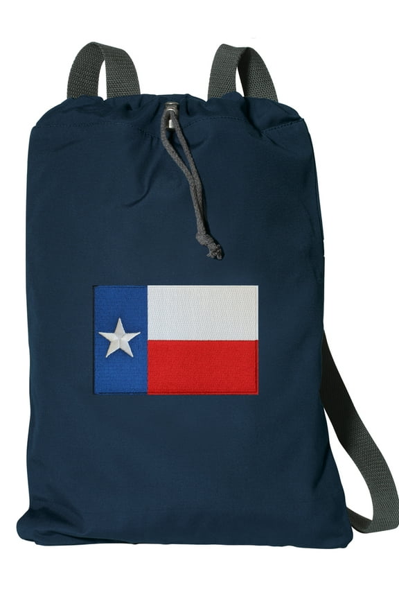 Cotton Canvas Texas Backpack Natural Fiber Texas Cinch Bag Lined and with Wide Straps