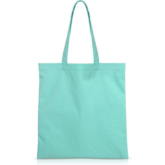 Cotton Canvas Tote Bags; Reusable Grocery Bags; Shopping Bags; Gift Bags; Canvas Bags; DIY Tote Bags (Aqua)