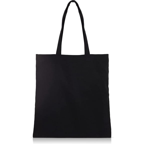 Cotton Canvas Tote Bags; Reusable Grocery Bags; Shopping Bags; Gift Bags; Canvas Bags; DIY Tote Bags (Black)