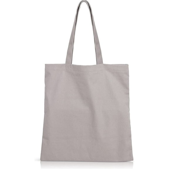 Cotton Canvas Tote Bags; Reusable Grocery Bags; Shopping Bags; Gift Bags; Canvas Bags; DIY Tote Bags (Gray)