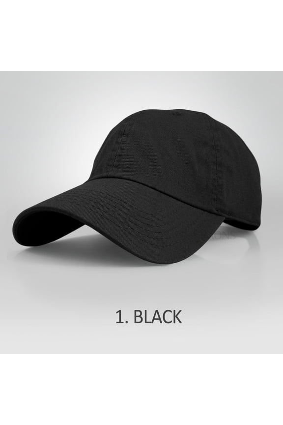 Cotton Cap Baseball Caps Hat Adjustable Polo Style Washed Plain Solid Dad PC