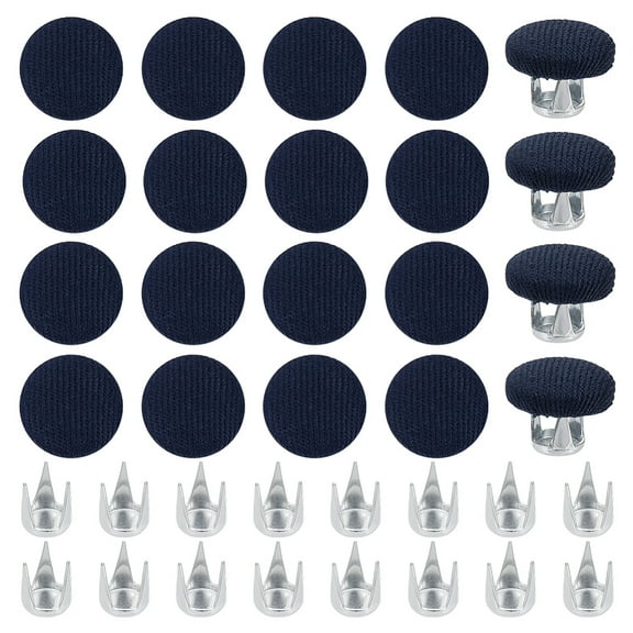 Cotton Cap Top Buttons with Aluminum Findings for Hat Making Accessories Prussian Blue 14.5x5.5mm