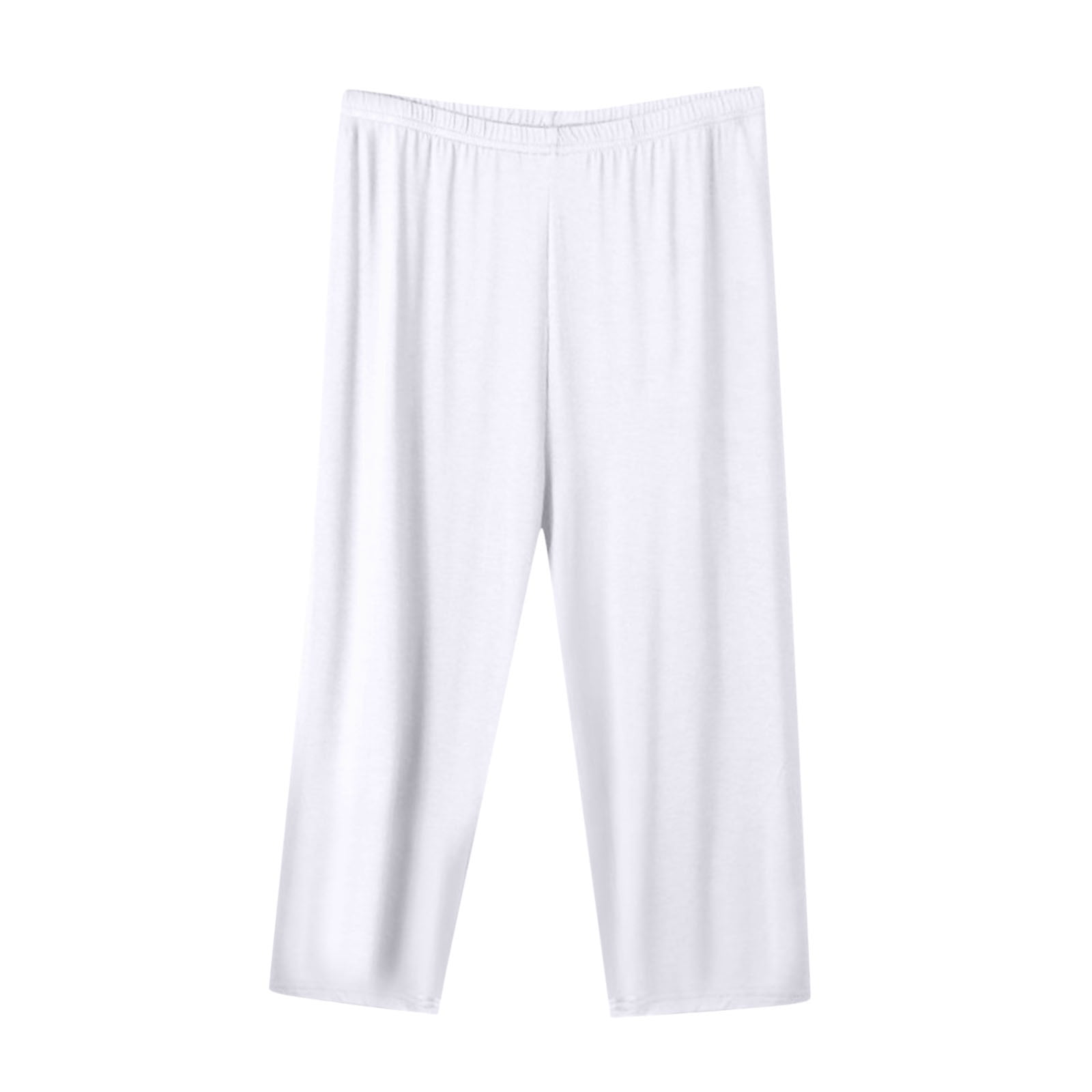 Cotton Capri Pajama Pants Womens Plus Size Elastic Waist Capris Cozy ...