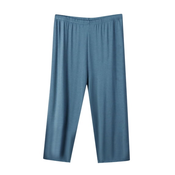 Cotton Capri Pajama Pants Womens Plus Size Elastic Waist Capris Cozy Soft Sleep Pjs Bottom Cropped Loungewear (X-Large, Green)