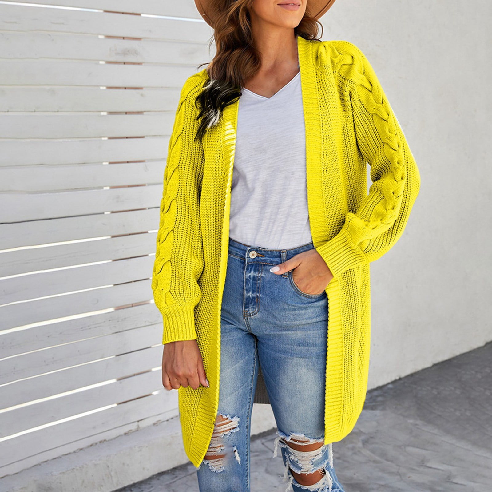 Cotton Cardigans for Women Sober Casual Sweaters for Women Women s knitted cardigan solid colour loose jumper jacket High Neck 2024 Sweater Jacket Walmart