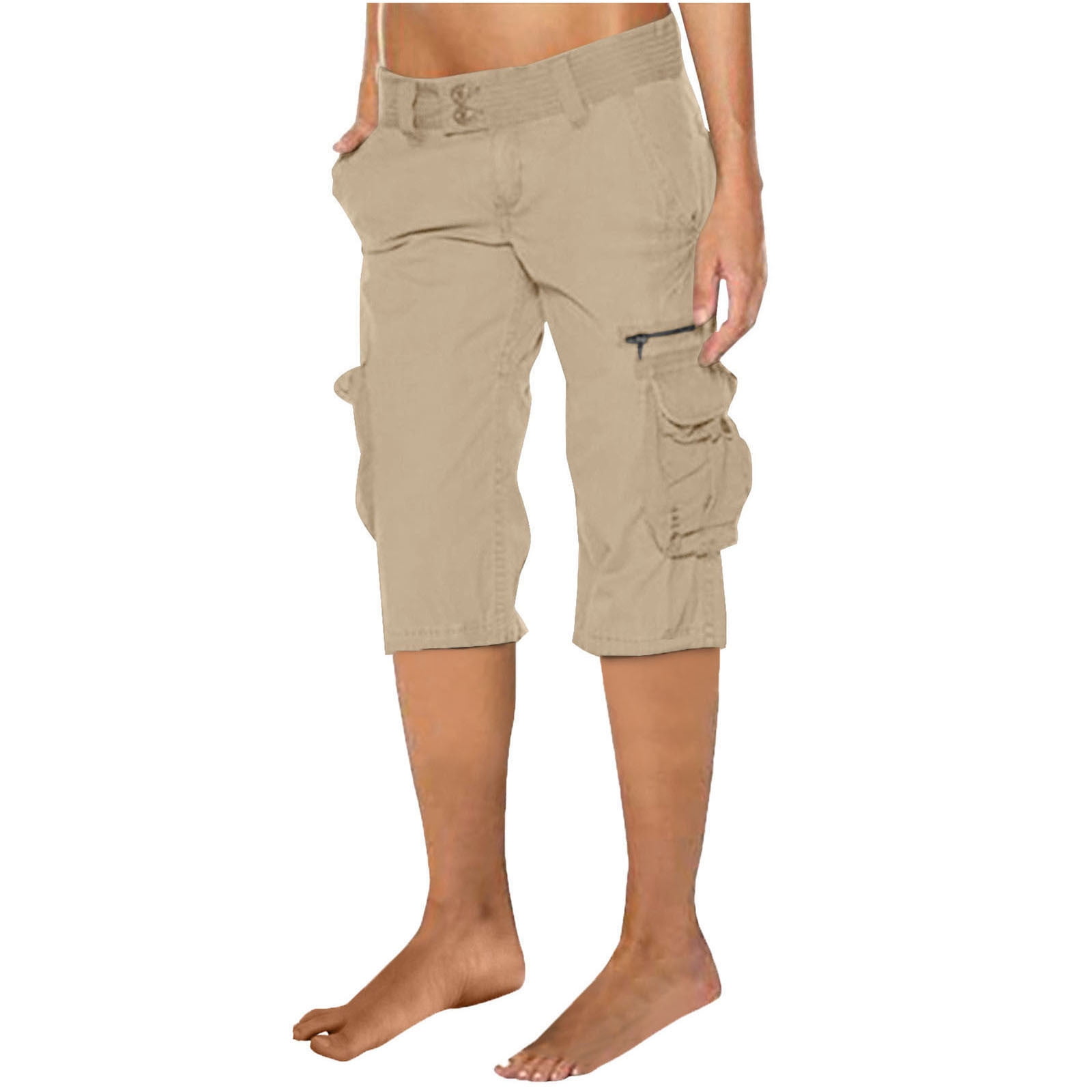 Cotton Cargo Shorts for Women Relaxed MultiPockets Casual Solid — free download