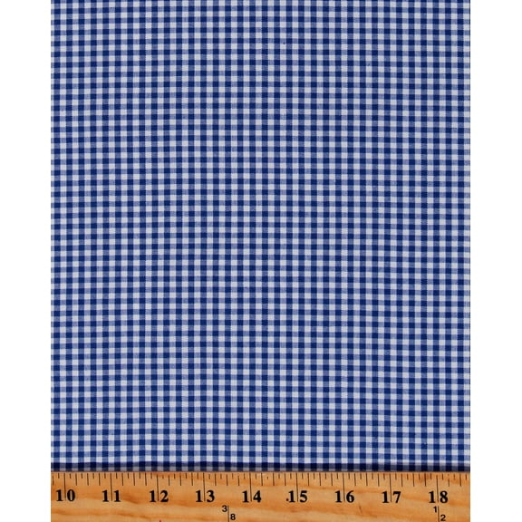 Cotton Carolina Gingham 1/8" Checks Checkered Patterned Royal Blue Cotton Fabric Print by the Yard (P-5689-1-ROYAL)