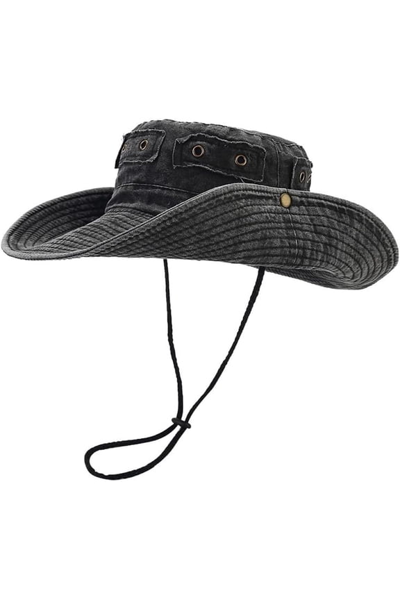 Cotton Casual Boonie Bucket Hat for Women Men Adjustable Riding Fishing Camping Summer Outdoor Sun Cap Sun Visor