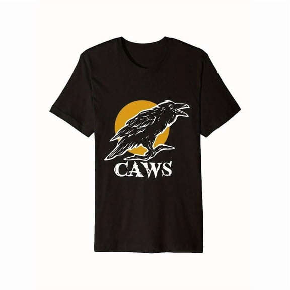 Cotton Casual Gothic Raven Graphic Tee T Shirt Top Moon Design Spooky Dark Short Sleeve Black S-5XL