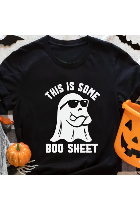 Halloween Cotton Casual Ghost Graphic Tee T Shirt Top Boo Sheet Spooky Humor Design Fashion Black S-5XL