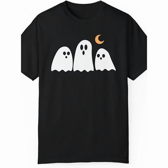 Cotton Casual Halloween Ghost Graphic Tee T Shirt Top Soft Fashion Comfortable Black S-5XL