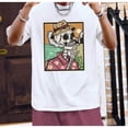 thumbnail image 1 of Cotton Casual Skull Print Graphic Tee T Shirt Top Drop Shoulder Vacation Comfortable White S-5XL, 1 of 4