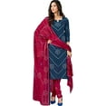 thumbnail image 1 of Cotton Casual Wear Designer Indian Pakistani Stitched Churidar Salwar Kameez Suits ( Blue, XL - 44 ), 1 of 5
