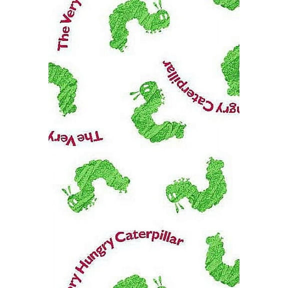 Cotton Caterpillars Bug Insects Worms Words The Very Hungry Caterpillar Eric Carle Kids Cotton Fabric Print by the Yard (3473G)