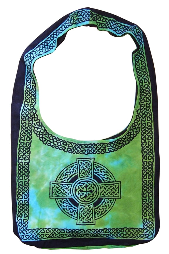 Cotton Celtic Hobo Bag Flat Bottom 15 x 12 Tie Dye