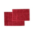 thumbnail image 1 of Cotton Checkered 2-Piece Burgundy Highly Absorbent Non-Slip Bath Rug Set by Superior, 1 of 2