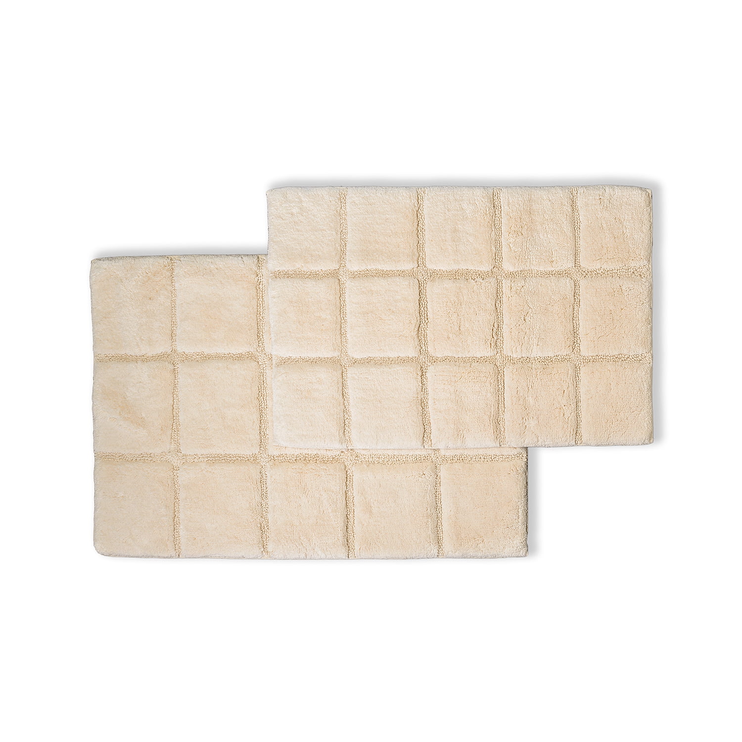 Superior 2 Piece Cotton Bath Rug Set Stone