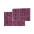 thumbnail image 1 of Cotton Checkered 2-Piece Plum Highly Absorbent Non-Slip Bath Rug Set by Superior, 1 of 2