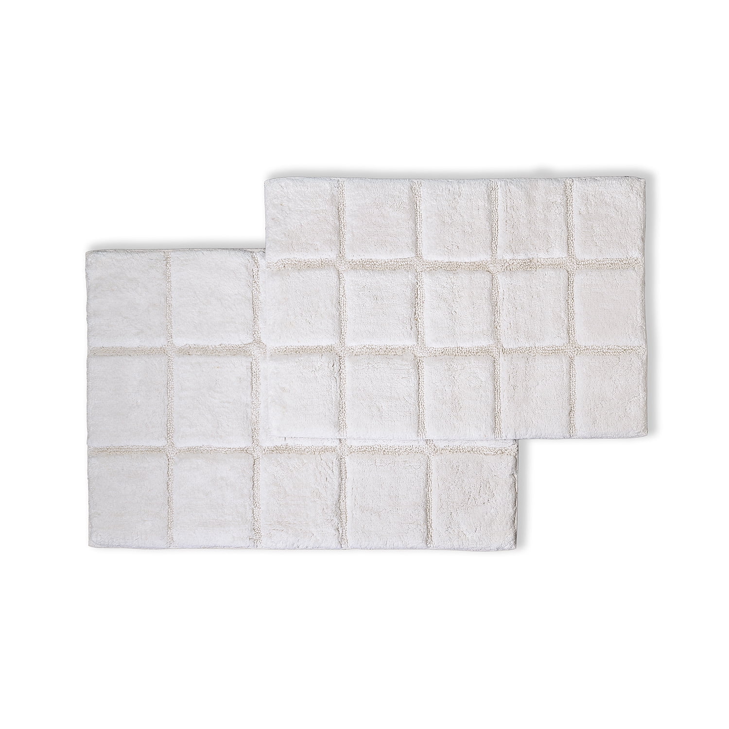 Superior Cotton Checkered 2-piece Non-skid Bath Rug Set - On Sale