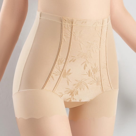 Cotton Cheeky Underwear for Women Women's High Waist Boyshort Shapewear, Soft Comfy Seamless Daily Tummy Underwear Khaki 3XL