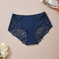 thumbnail image 1 of Cotton Cheeky Underwear for Women Women's Large Size High Waist Breathable Thin Thong Lace Breathable Seamless Underwear Navy XXL, 1 of 3