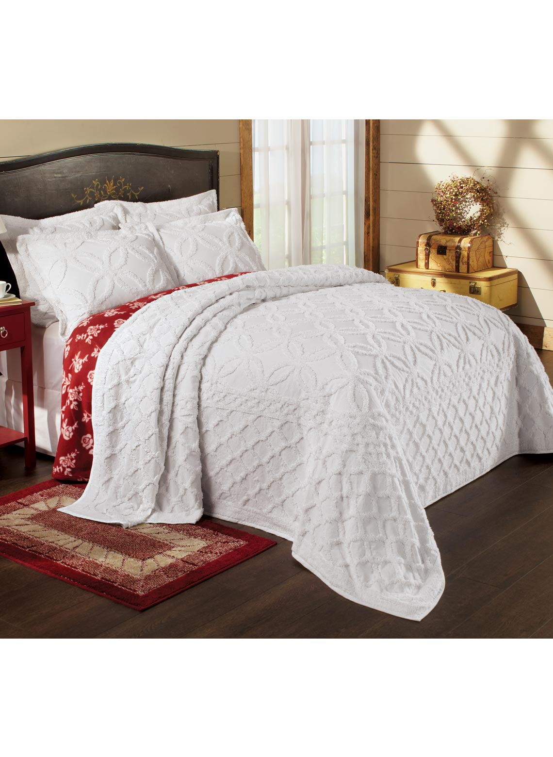 Cotton Chenille Bedspread Queen
