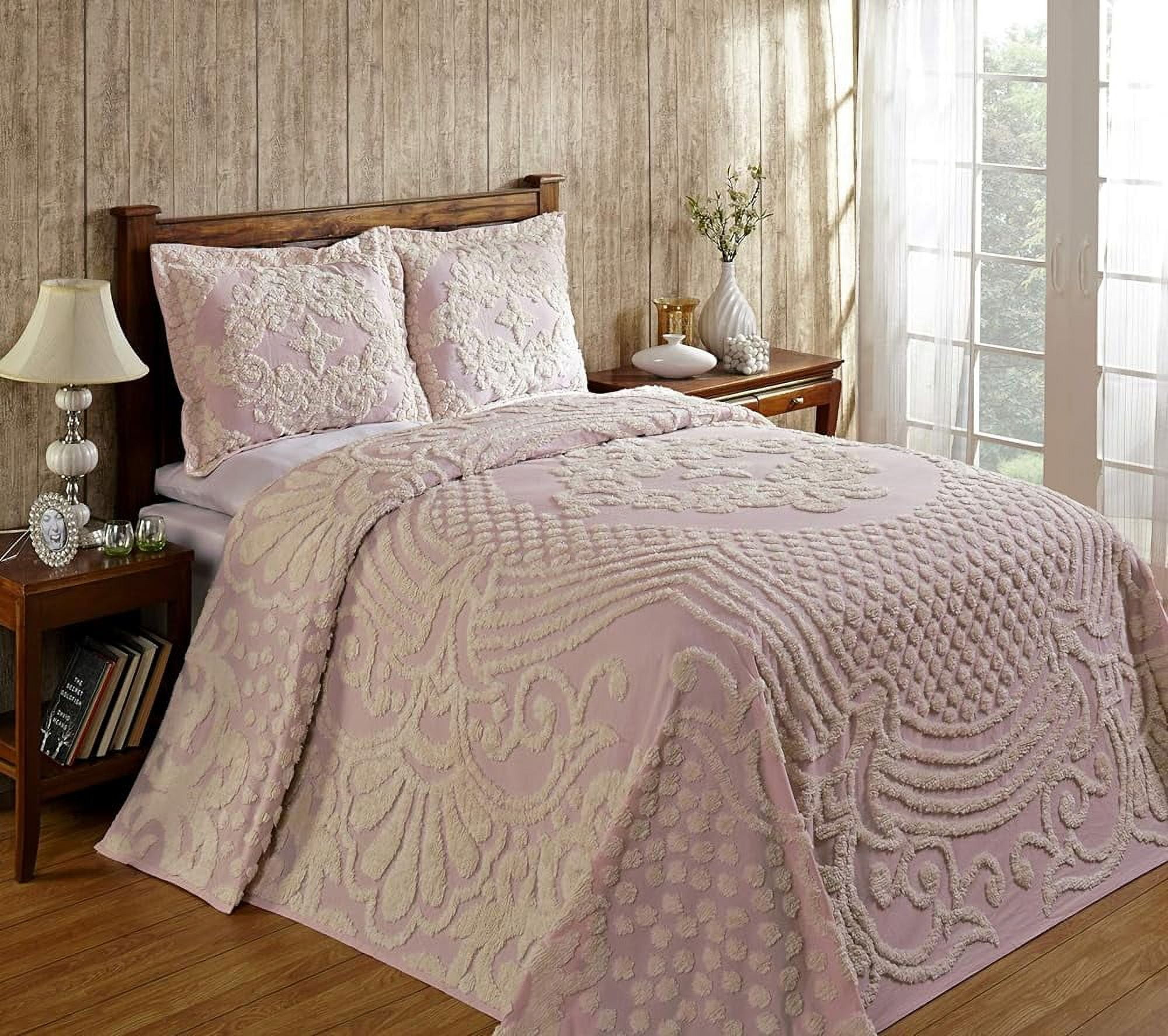 Cotton Chenille Bedspreads Queen Size, Florence Collection Medallion
