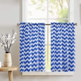 thumbnail image 1 of Cotton Chevron Zig Zag Print Café Tier Curtains Window Treatment Kitchen Home Décor, 1 of 1