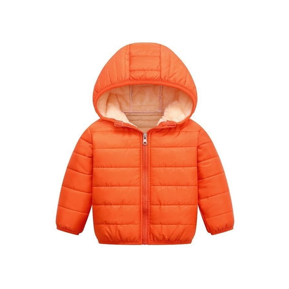 Cotton Children Down Padded Jacket Portable Reusable Replacement Warm Keeping Outdoor Walking Winter Autumn Coat Clothes Orange Red Size 100