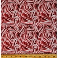 thumbnail image 1 of Cotton Christmas Candy Cane Candy Food Holiday Winter Seasonal Red Cotton Fabric Print by the Yard (133464), 1 of 1