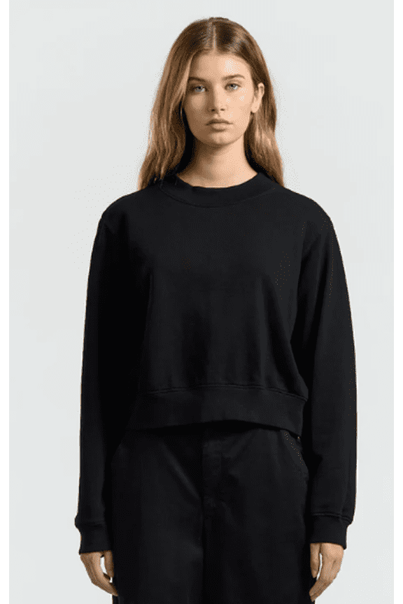 Women's Black Cobian Crew Sweater, Medium
