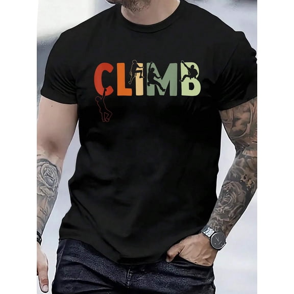 Cotton Climbing Bouldering Rock Climber Climbing T-Shirt Small Men's Casual Short Sleeve Graphic Tee