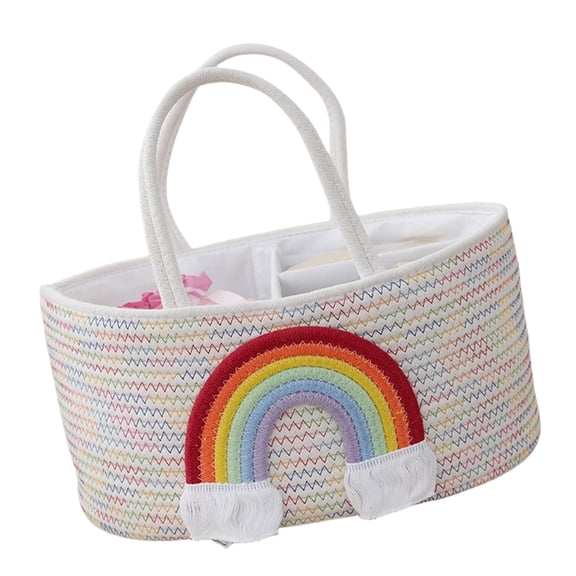 Cotton Cloth Diaper Organizes Portable Storage Basket with Compartments Foldable Nursery Storage Bin for Baby Essential