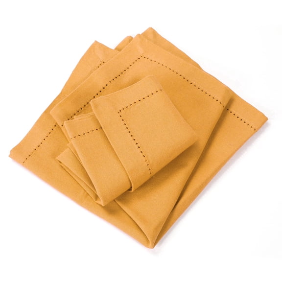 Cotton Cloth Napkins Set of 12 - Hemstitched 18x18 Inch Decorative Soft Durable Washable Reusable Dinner Napkin for Dining Table Décor Farmhouse Christmas Party Wedding & Everyday Use - Mustard