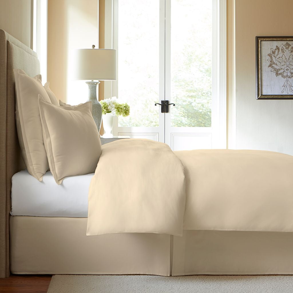 Cotton Collection Bed Skirt, 5 Pleat, Tailored 15" Drop, Ivory, King