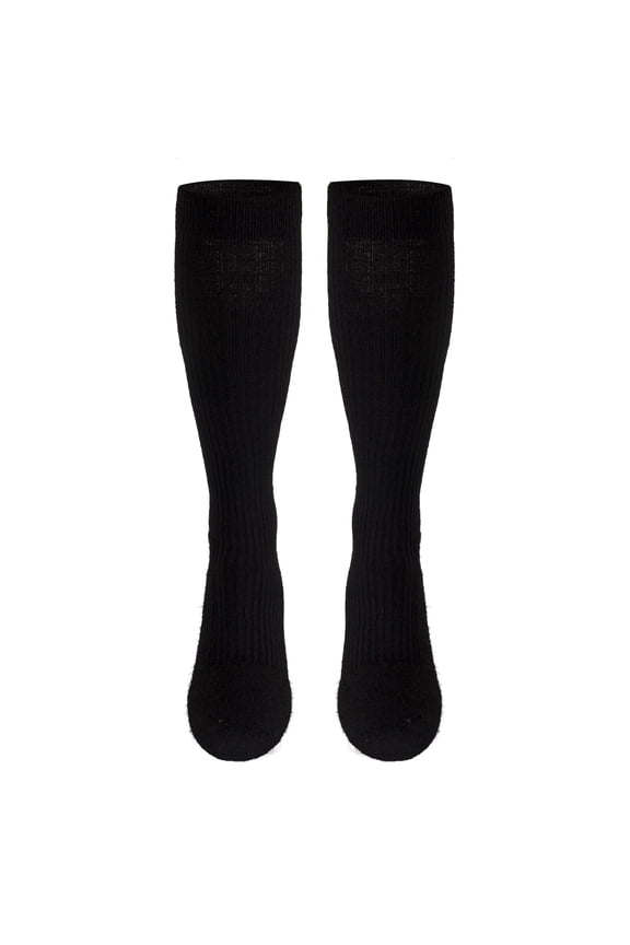 Cotton Comfort Calf-High Compression Socks ''1 Count, Black, Large, Long''