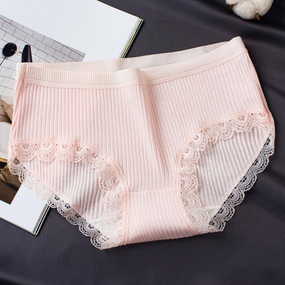 SweetCandy Japanese Girl Sweet Line Ladies Mid-Waist Large Size Underwear  Simple Breathable Cotton Crotch Briefs Listing 