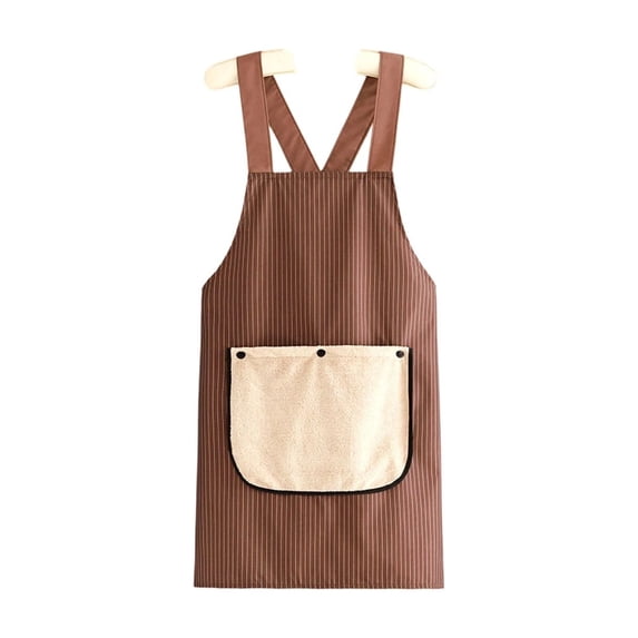 Cotton Cooking Apron Cross Back, Women'S Apron with Pockets Women'S Apron with Pockets, Cross Back Straps, Removable Hand Towel, Oil Resistant, for Cooking Baking