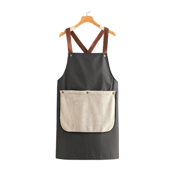 Cotton Cooking Apron Cross Back, Women'S Apron with Pockets Women'S Apron with Pockets, Cross Back Straps, Removable Hand Towel, Oil Resistant, for Cooking Baking