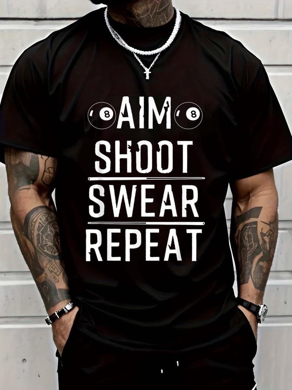 Cotton Cool Pool Player Sports Funny Billiard Gift For Men Women T-Shirt Men's Casual Short Sleeve Graphic Tee