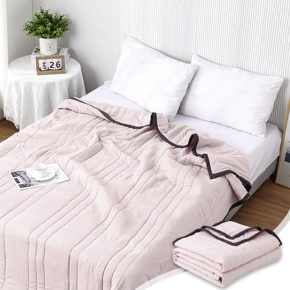 Cotton Cooling Blanket for Hot Sleepers - Double Sided Cold Effect Comforter for Night Sweats, All-Season Breathable Bedding for Summer, Machine Washable, Twin/Full Sizes