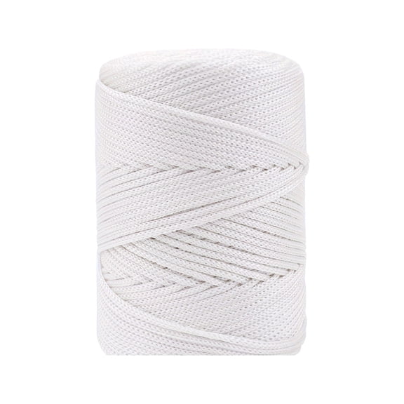 Cotton Cord 3mm Yarn Handmade Knitting Thread Macrame Cord 3mm for Crochet Bags, DIY Crafts, Plant Hangers, Making Macrame Project(White)