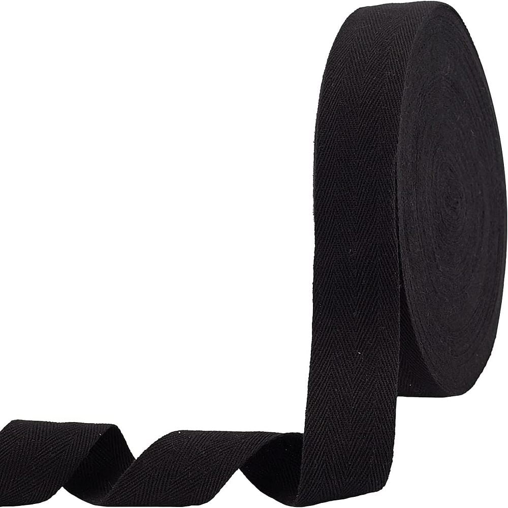 Cotton Cotton Twill Tape Ribbons Herringbone Ribbons for for Home Decoration Wrapping Gifts DIY Crafts Decorative Black 35mm