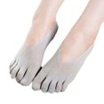 thumbnail image 1 of Cotton Cozy Casual Socks for Women New Arrival Five Toe Sock Slippers Invisibility for Color Socks Style B-120 Gray One Size, 1 of 3