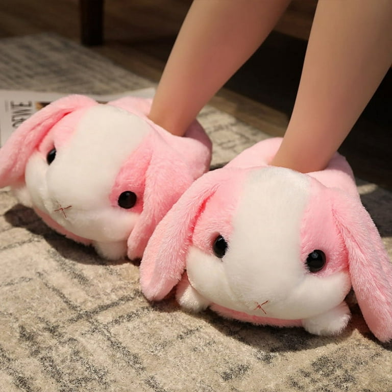 Cotton Cozy Soft Fleece Plush Home Slippers Classic Bunny Slippers