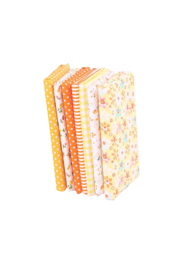 Cotton Craft Fabric Bundle Squares Patchwork, Binkne 7Pcs Cotton Fabric DIY Making Supplies Quilting Patchwork Fabric Fat Quarter Bundles DIY for Quilting Cotton Patchwork Cushions 5.12" x 5.12"
