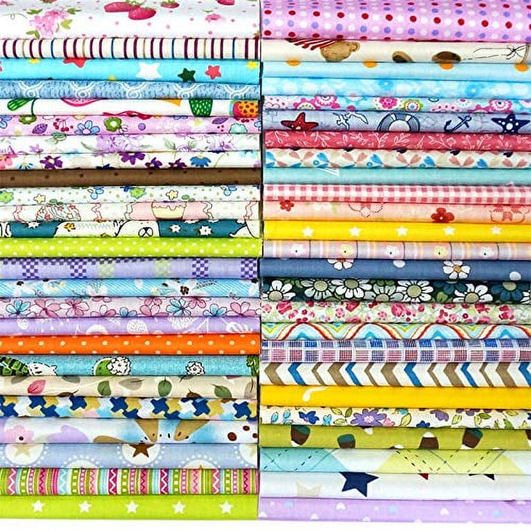 Cotton Quilting Fabric 50 Pcs 10 x 10 Fat Quarters Fabric Bundles Floral  Fabric Squares for Quilting, DIY Sewing Project, Patchwork, Misscrafts